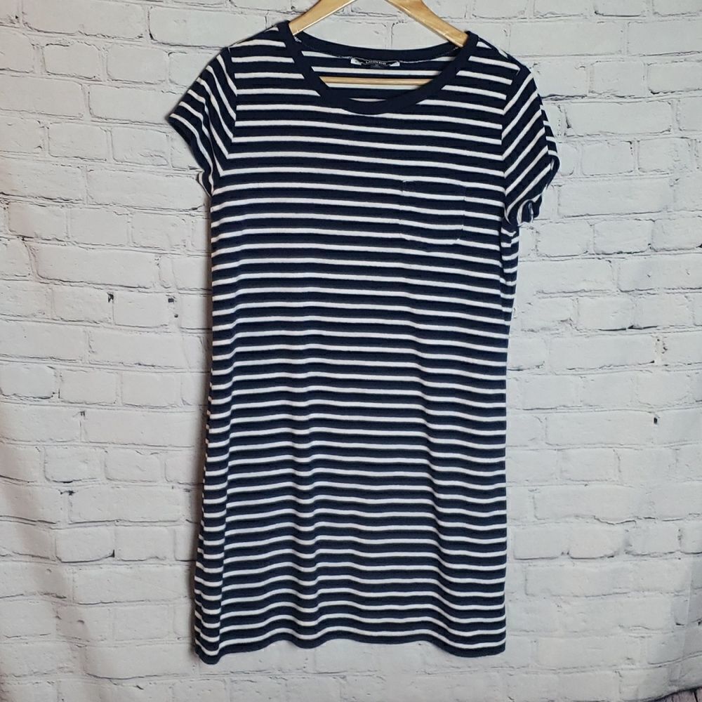 ‎Land's End Navy Blue/White Stripped Dress